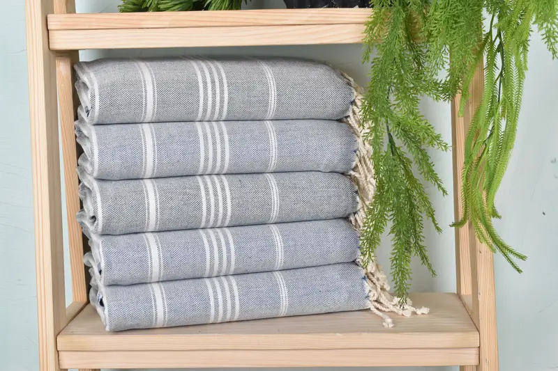 Quick-dry towel, Personalized Turkish Towel, Grandma Gift, Embroidered Beach Towel, 68x40 Cotton Striped Towel, Personalized Bridesmaid Gift - 1