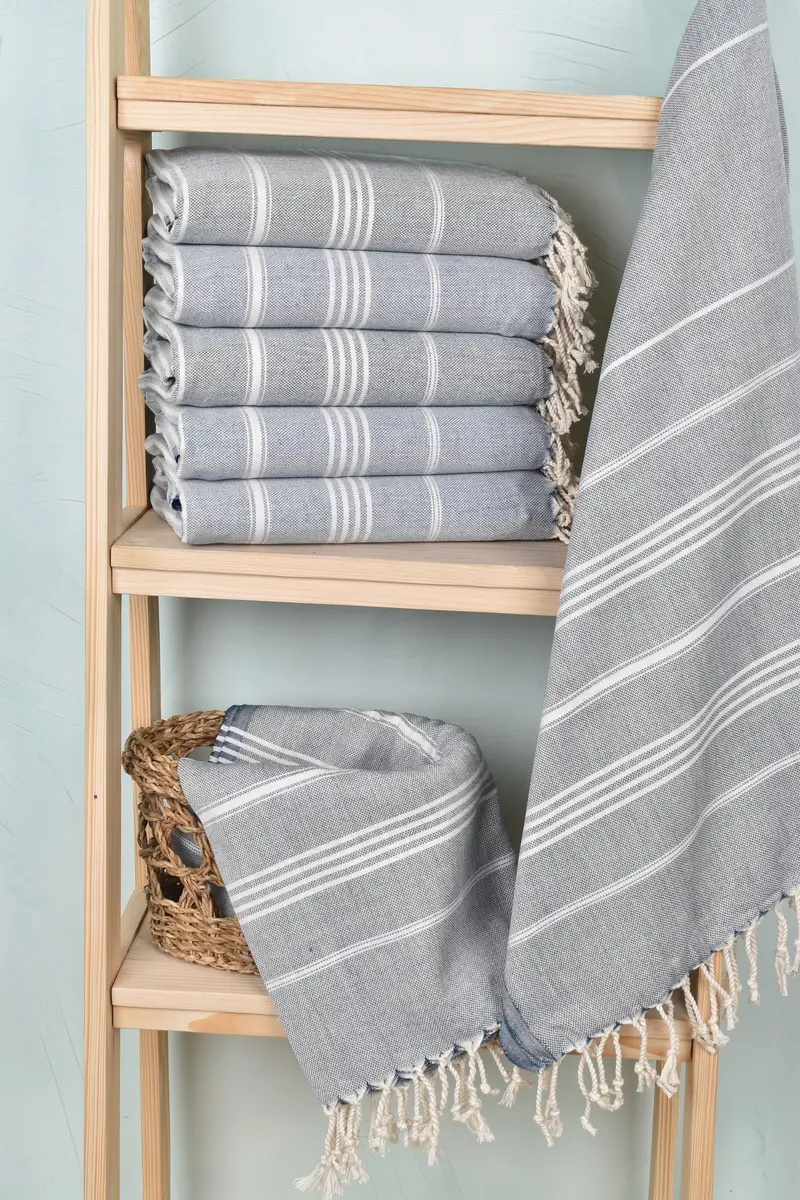 Quick-dry towel, Personalized Turkish Towel, Grandma Gift, Embroidered Beach Towel, 68x40 Cotton Striped Towel, Personalized Bridesmaid Gift - 3
