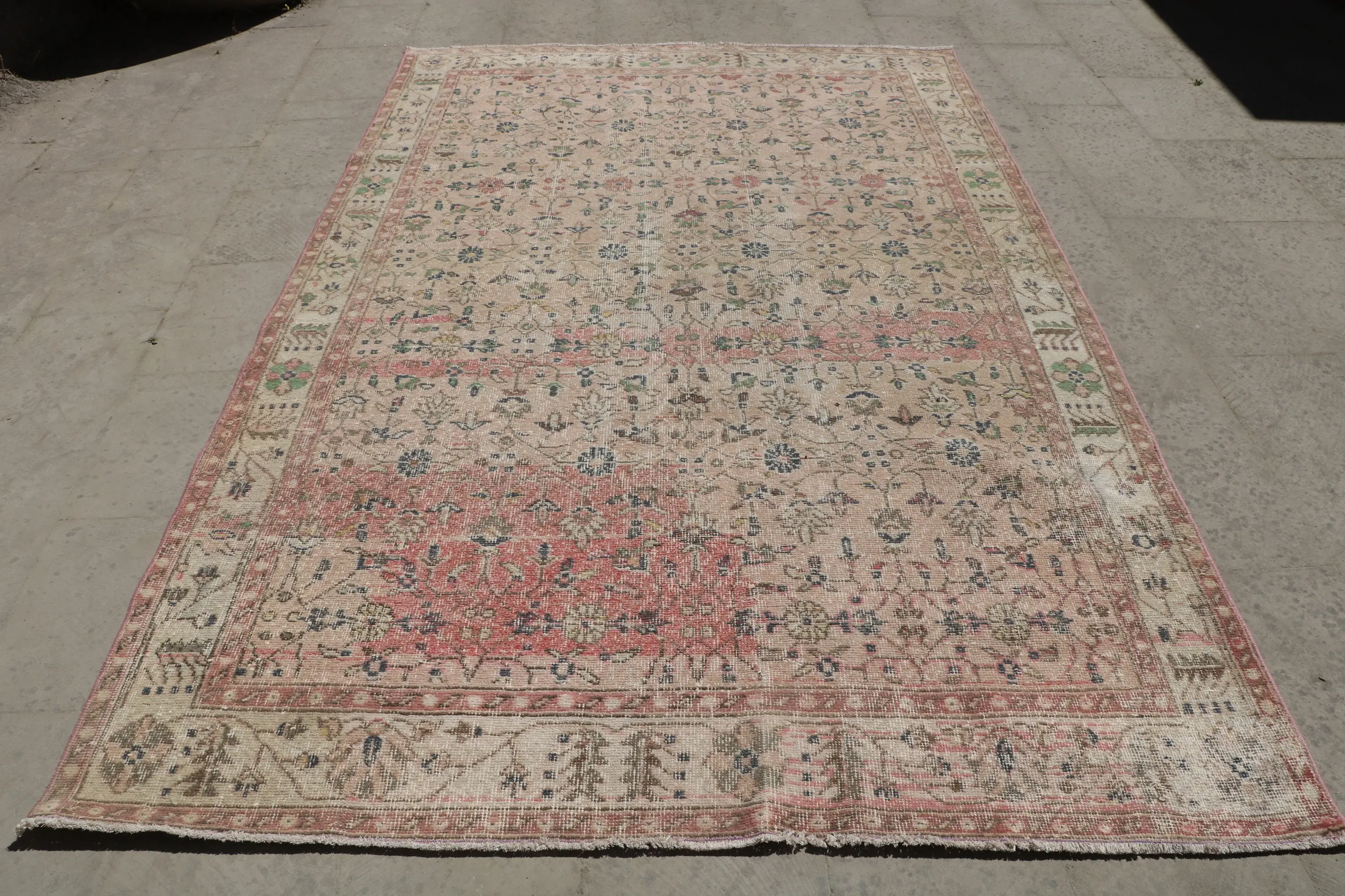 Türkischer Vintage-Teppich, 170 x 268 cm, roter Wollteppich - 1