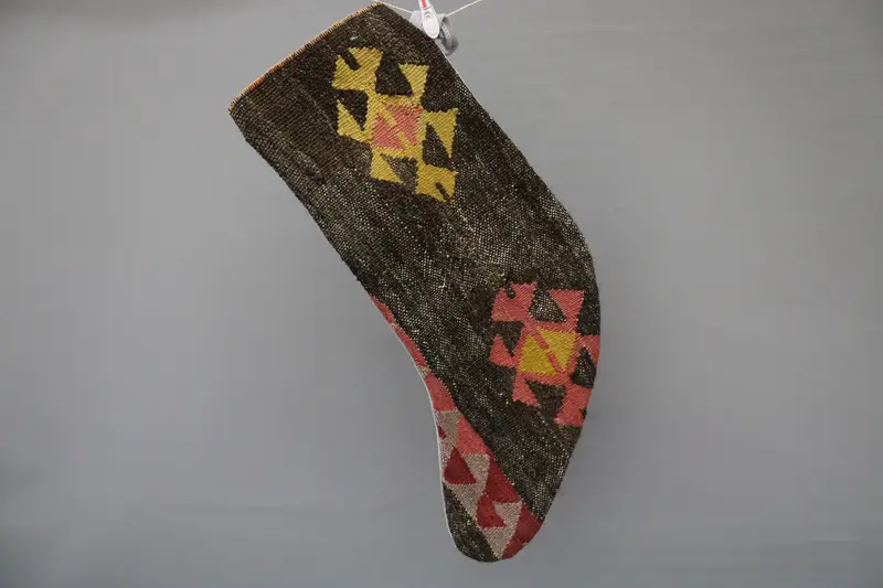 Medias de adornos navideños marrones y rosas, decoración festiva navideña