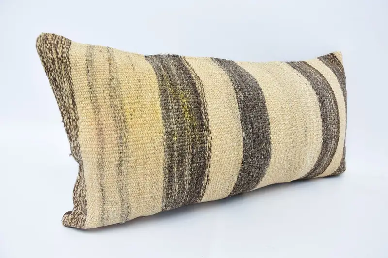 12x24 Beige Pillow Sham, Cushion Cover, Boho Pillow Sham Cover, Armchair Pillow Sham, Gift Pillow, Retro Throw Cushion, Throw Kilim Pillow - 3