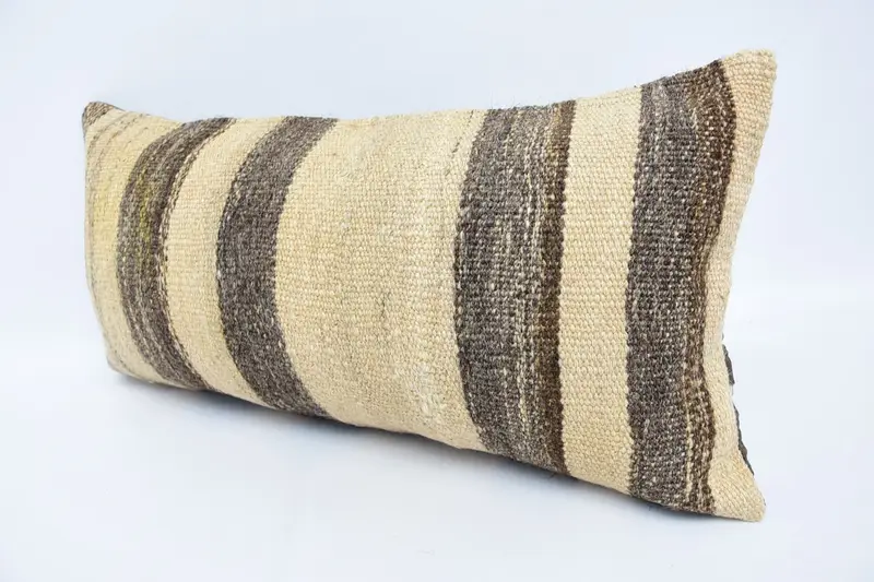 12x24 Beige Pillow Sham, Cushion Cover, Boho Pillow Sham Cover, Armchair Pillow Sham, Gift Pillow, Retro Throw Cushion, Throw Kilim Pillow - 4