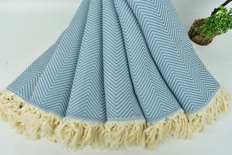 Birthday Gift, Gift For Wedding Day, Woven Throw Blanket, Organic Throw, Throw Blanket Couch, 92x80 Cotton Striped Towel, Boho Throw Blankets - 4