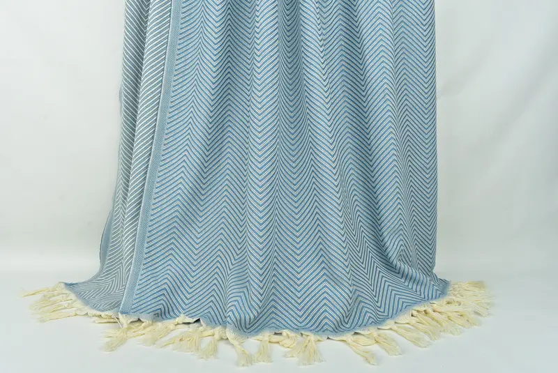 Birthday Gift, Gift For Wedding Day, Woven Throw Blanket, Organic Throw, Throw Blanket Couch, 92x80 Cotton Striped Towel, Boho Throw Blankets - 8
