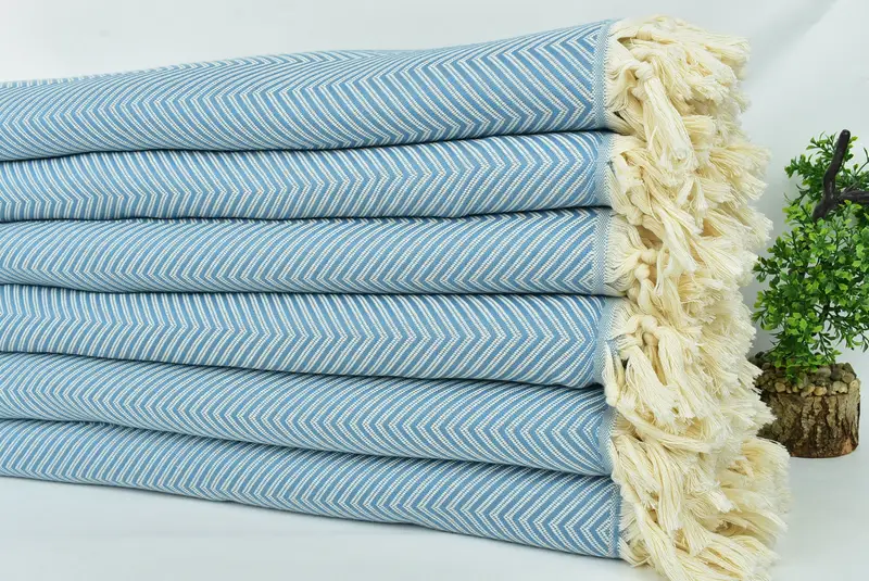 Birthday Gift, Gift For Wedding Day, Woven Throw Blanket, Organic Throw, Throw Blanket Couch, 92x80 Cotton Striped Towel, Boho Throw Blankets - 3
