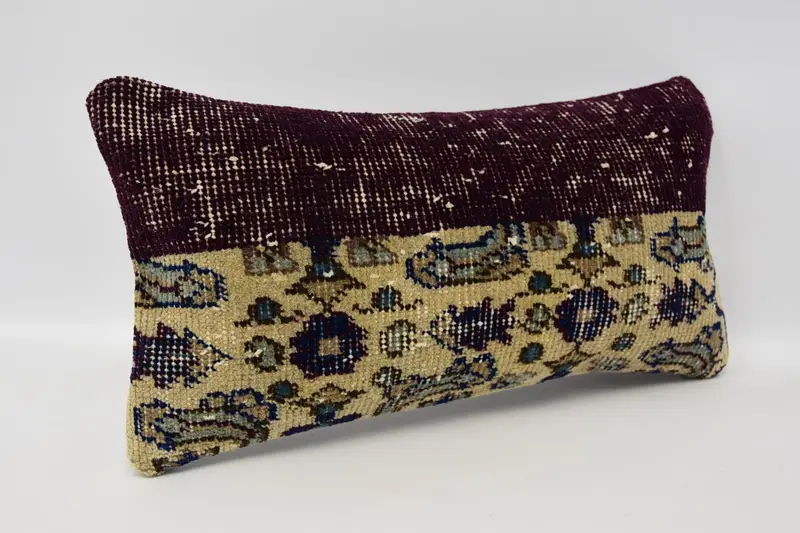 Vintage Pillow, Kilim Pillow Cover, Floor Pillow Sham, Gift Pillow, Cushion Case, 8x16 Beige Cushion Cover, Morroccon Kilim Cushion Pillow Sham - 3