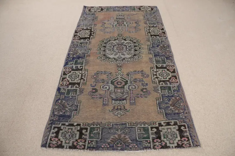 Bronz Kamuflaj Halı, 0,3x7,1 ft Mavi Vurgulu