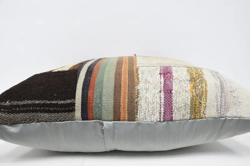 Antique Pillows, 32x32 Brown Pillow Sham, Vintage Pillow Cover, Kilim Pillow, Tribal Cushion, Vintage Kilim Pillow, Pillow Sham - 5