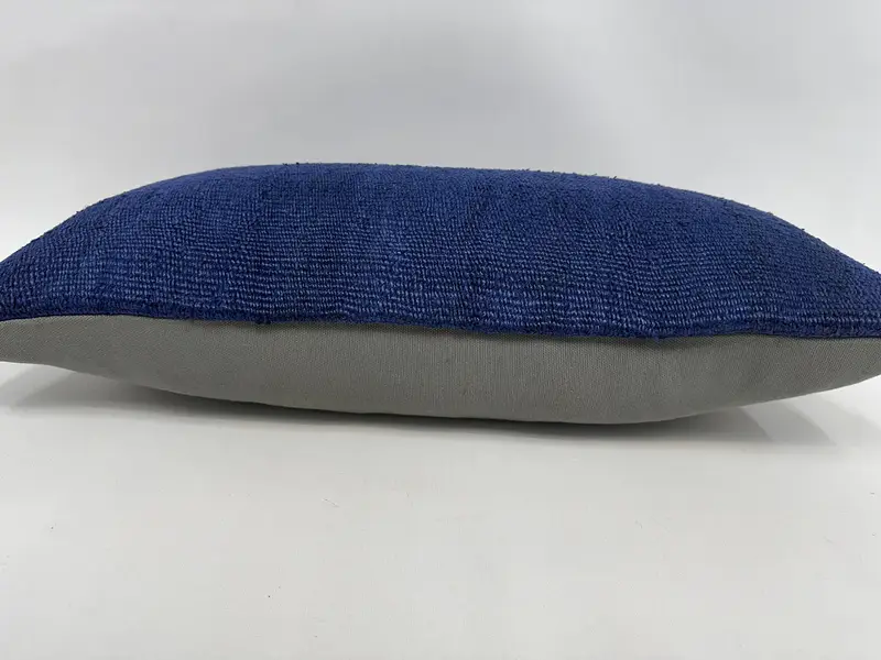Handmade Rug Seat Pillow Case, Ethnical Kilim Rug Pillow, 12x24 Blue Cushion Cover, Home Decor Pillow, Turkish Pillow, Pillow Cover, Ethnic Pillow - 5