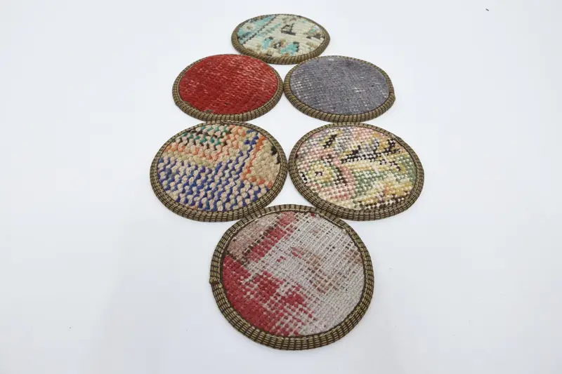 Red and Bronze Coasters with Rustic Design, Durable and Stylish Coasters