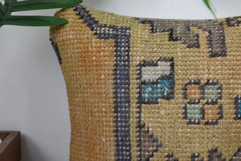 12x12 Green Pillow Sham, Pillow for Sofa, Kilim Rug Pillow Sham, Ethnical Kilim Rug Pillow, Interior Designer Pillow, Cushion Cover - 2