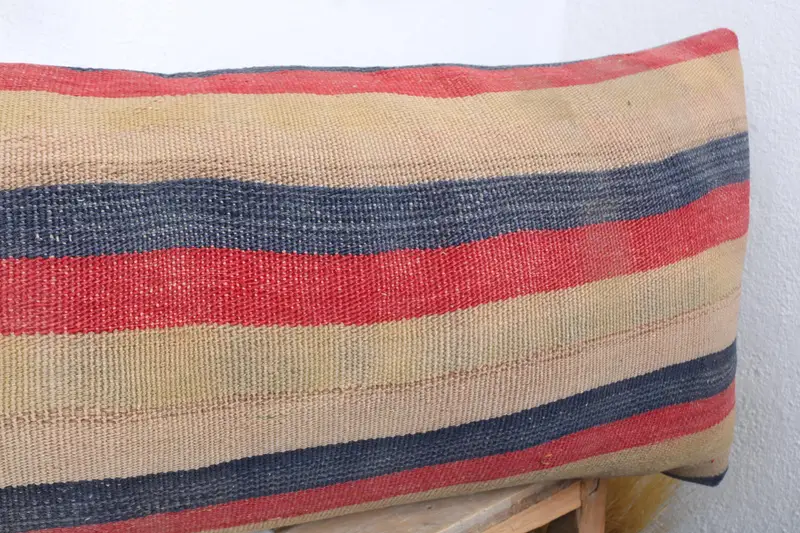 Authentic Pillow Case, Kilim Pillow, 16x43 Blue Cushion Case, Interior Designer Pillow, Nomadic Cushion, Cushion, Handmade Kilim Cushion - 5