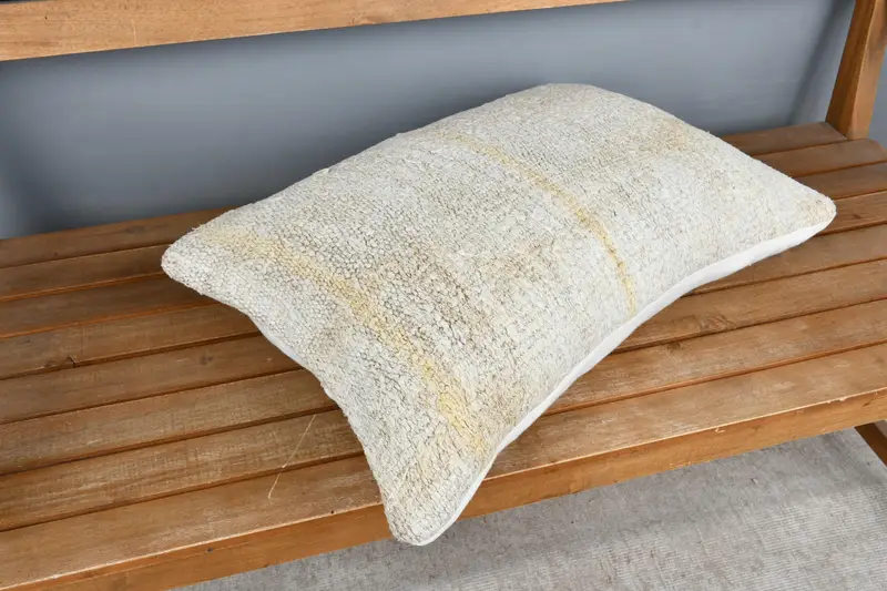 Pastel Pillow, Turkish Corner Pillow Sham, Cushion, Vintage Pillow, Interior Designer Pillow, 16x24 Beige Cushion Cover, Boho Pillow - 2