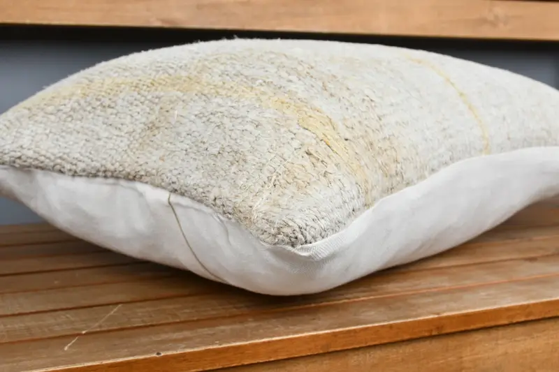 Pastel Pillow, Turkish Corner Pillow Sham, Cushion, Vintage Pillow, Interior Designer Pillow, 16x24 Beige Cushion Cover, Boho Pillow - 3