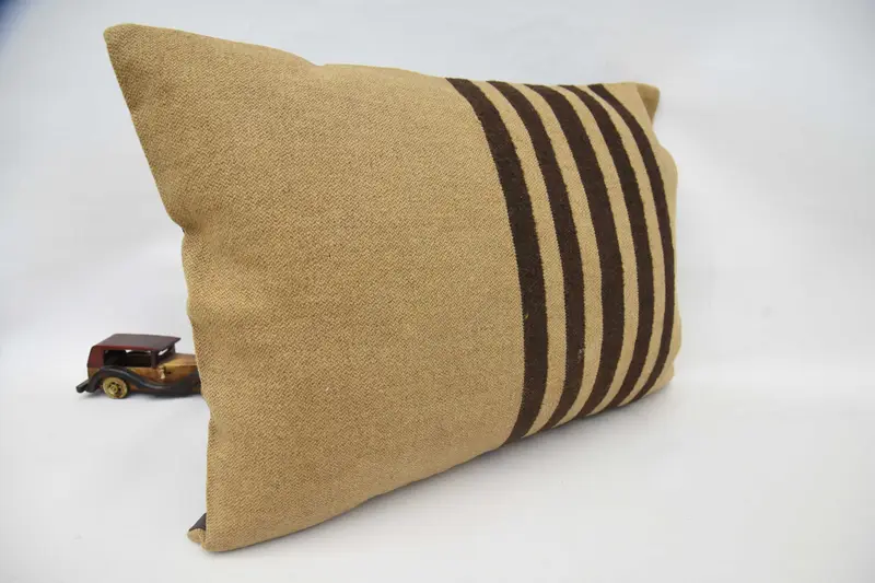 Pillow, Christmas Cushion, Turkish Pillow, Turkish Rugs Pillow, Vintage Kilim Pillow, Boho Pillow, Anatolian Cushion, 20x28 Beige Pillow Case - 3