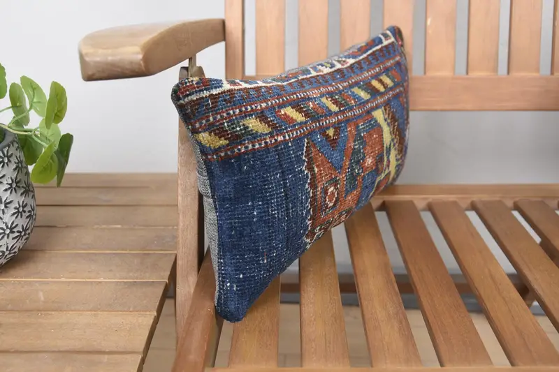 8x16 Blue Pillow Sham, Kilim Pillow, Ethnic Pillow Cover Pillow Sham, Cushion Case, Pillow for Couch, Turkish Kilim Pillow - 2