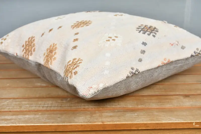Pattern Throw Pillow Case, Vintage Kilim Throw Pillow, Kilim Pillow, 16x16 White Pillow Cover, Pillow Case, Kilim Pillow Cover - 4