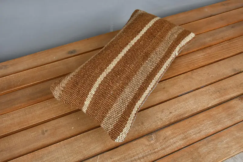 Pillow for Couch, Boho Pillow, Vintage Pillow, 8x16 Brown Cushion Case, Cushion, Tapestry Pillow Cover, Authentic Cushion Case - 2