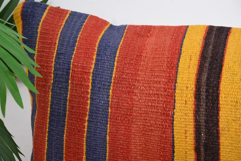 Outdoor Patio Cushion Cover, Antique Pillows, Pillow Sham, Handmade Throw Cushion Case, Vintage Pillow, Kilim Pillow, 16x48 Red Cushion - 2