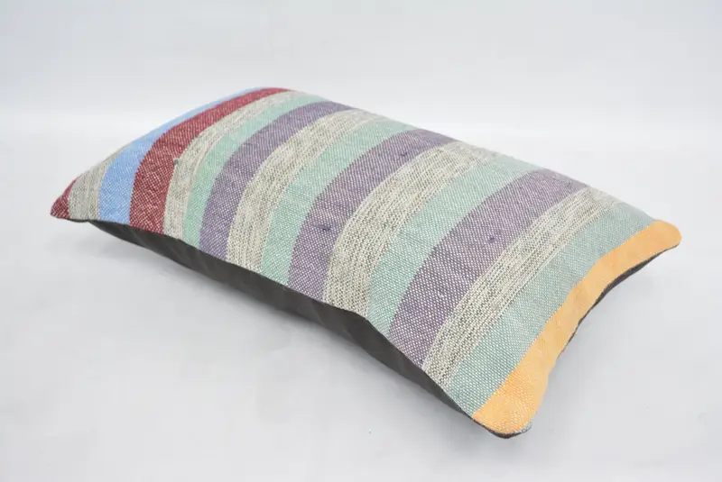 Vintage Kilim Throw Pillow, Pillow, Interior Designer Pillow, Antique Pillows, Vintage Throw Pillow Case, 12x20 Green Cushion Cover - 6