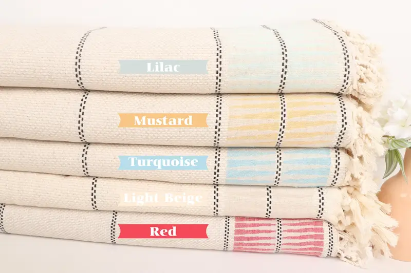Personalized Gift For Him, Bachelorette Gifts, Bridal Shower Gift, 104x96 Cotton Striped Towel, Woven Blanket, Custom Wedding Gift From Bridesmaid - 1