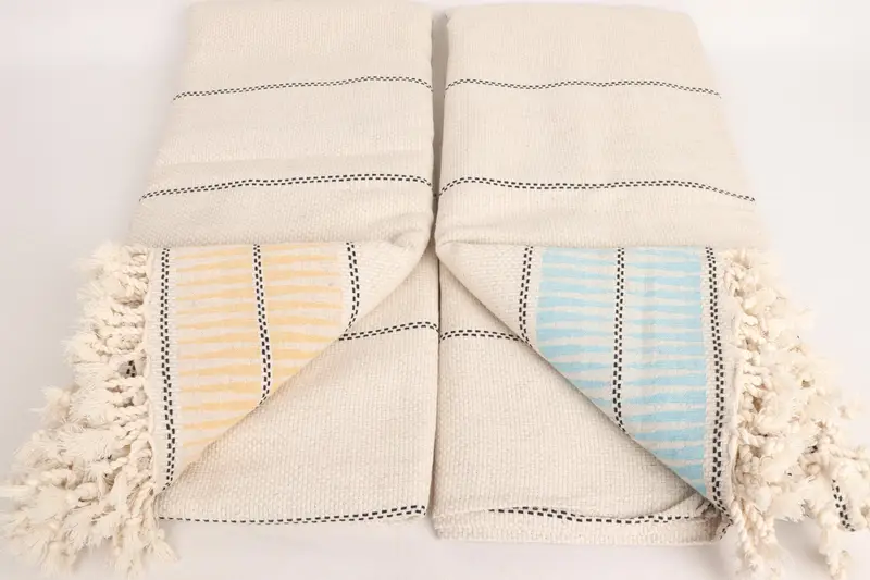 Personalized Gift For Him, Bachelorette Gifts, Bridal Shower Gift, 104x96 Cotton Striped Towel, Woven Blanket, Custom Wedding Gift From Bridesmaid - 5