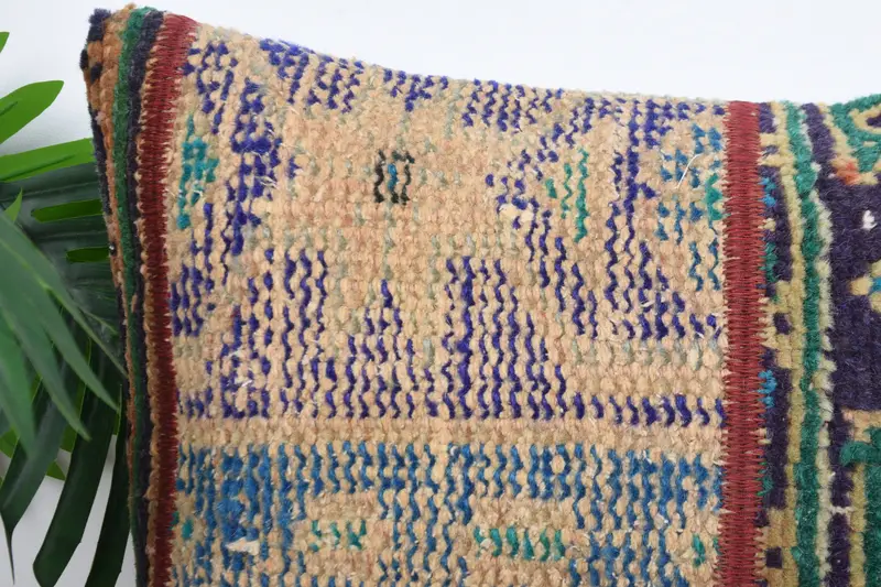 Handmade Kilim Cushion, Turkish Pillow, Pillow, Throw Kilim Pillow, Ikat Cushion Case, Aesthetic Cushion, 16x16 Blue Cushion Case - 2
