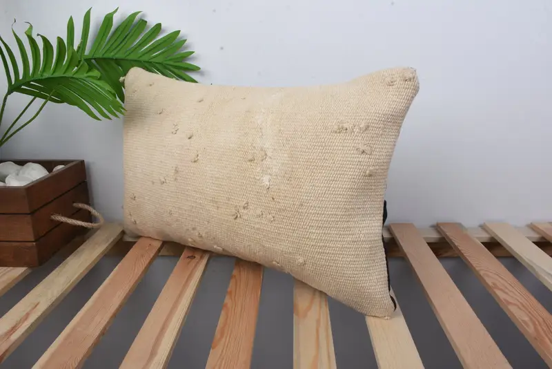 Pillow Cover, 12x20 Beige Cushion Case, Boho Pillow, Customized Pillow Case, Pillow for Sofa, Gift Pillow, Comfy Throw Pillow Cover - 4