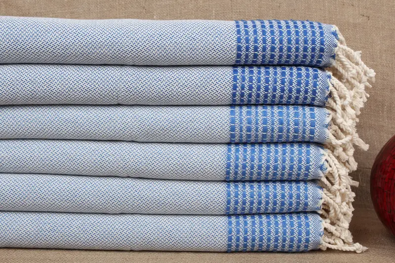 Monogram Dish Towel Petrol Blue Striped 20x40 Inches