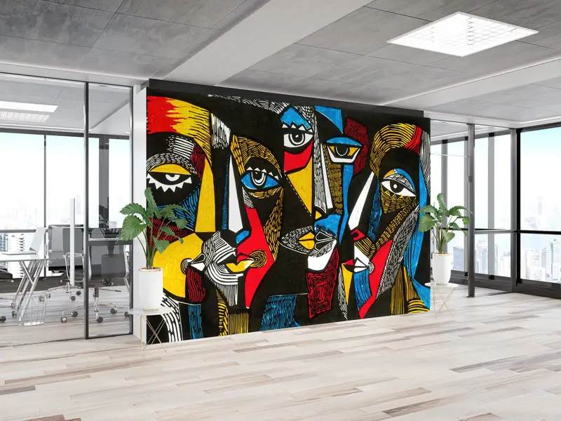 Çağdaş Baskılı Duvar Kağıdı: Gerçeküstü Soyut İnsan Portreleri