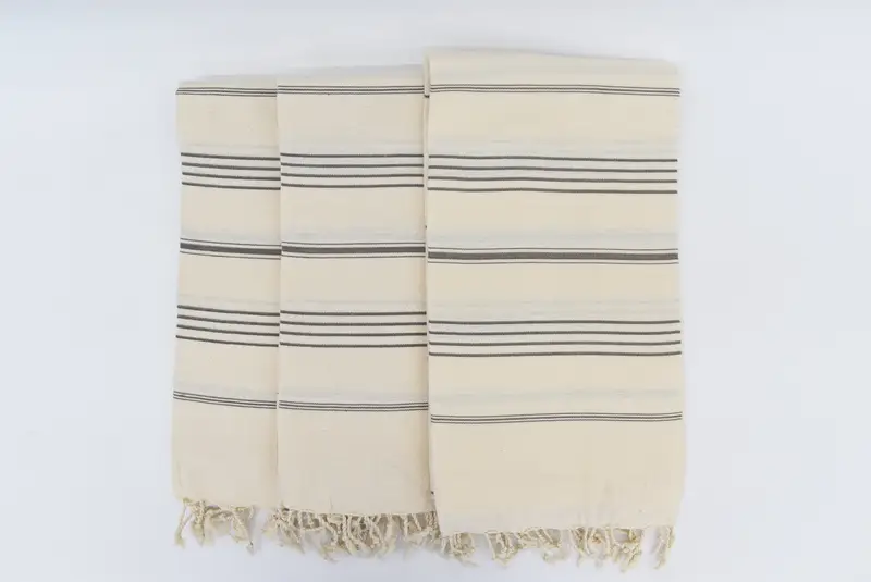 Lüks havlu, plaj için kumsuz peshtemal havlu, spa havlu, özel plaj havlu, peshtemal, 70x40 pamuklu çizgili havlu, monogramlı plaj havlu - 6