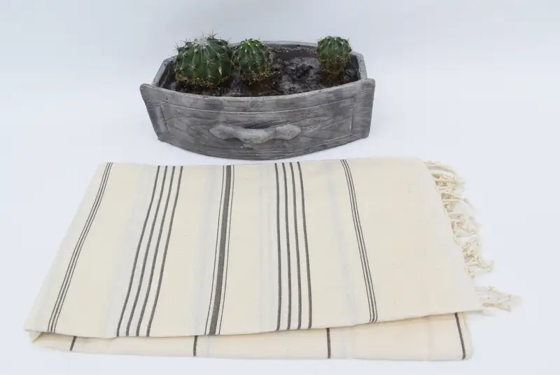 Lüks havlu, plaj için kumsuz peshtemal havlu, spa havlu, özel plaj havlu, peshtemal, 70x40 pamuklu çizgili havlu, monogramlı plaj havlu - 3