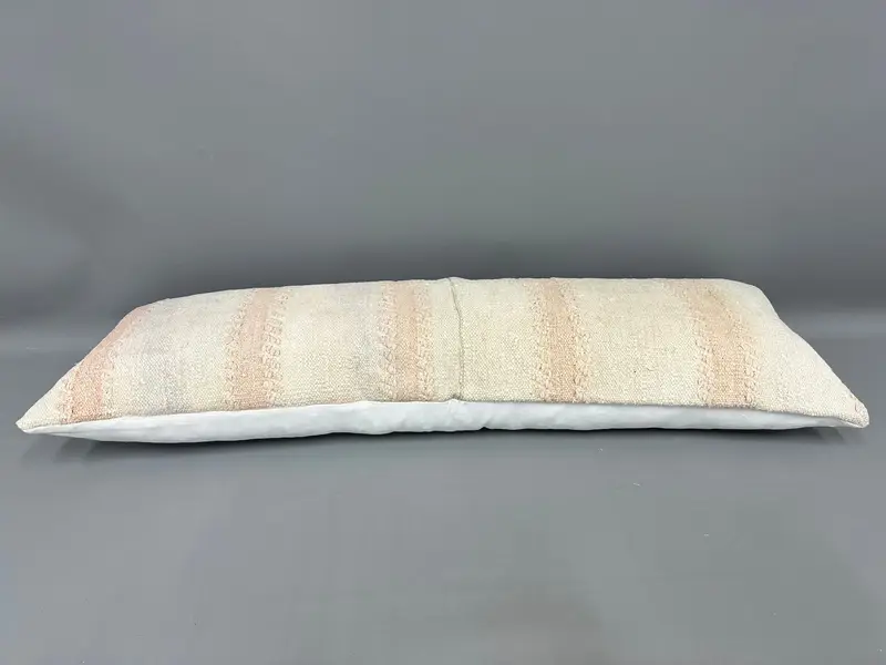 Ethnical Kilim Rug Pillow, Cushion Cover, Vintage Kilim Pillow, Cozy Throw Cushion Cover, 16x48 Beige Cushion, Vintage Kilim Throw Pillow - 7