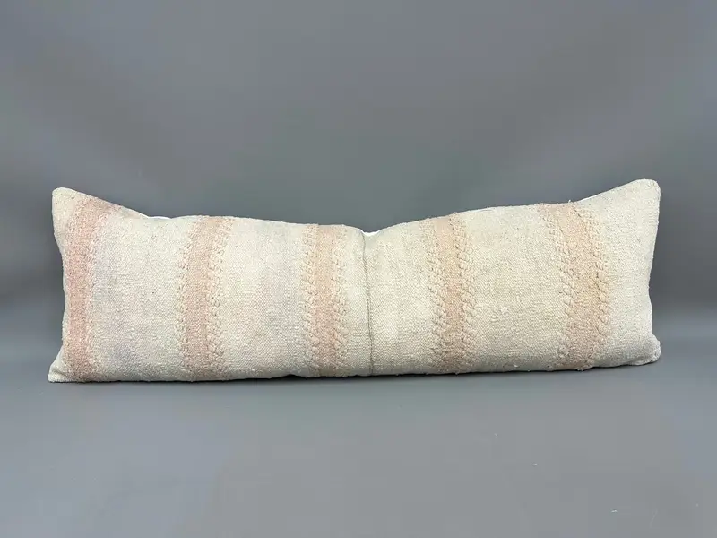 Ethnical Kilim Rug Pillow, Cushion Cover, Vintage Kilim Pillow, Cozy Throw Cushion Cover, 16x48 Beige Cushion, Vintage Kilim Throw Pillow - 4