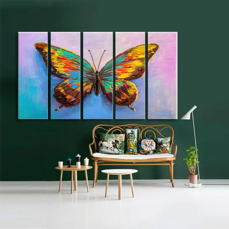Butterfly Wall Decor, Canvas Wall Art, Colorful Wall Decor, Abstract Canvas Art, Living Room Decor, Kids Room Wall Art, Home Decor, - 4
