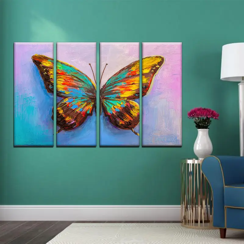 Butterfly Wall Decor, Canvas Wall Art, Colorful Wall Decor, Abstract Canvas Art, Living Room Decor, Kids Room Wall Art, Home Decor, - 3