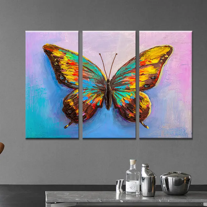 Butterfly Wall Decor, Canvas Wall Art, Colorful Wall Decor, Abstract Canvas Art, Living Room Decor, Kids Room Wall Art, Home Decor, - 2