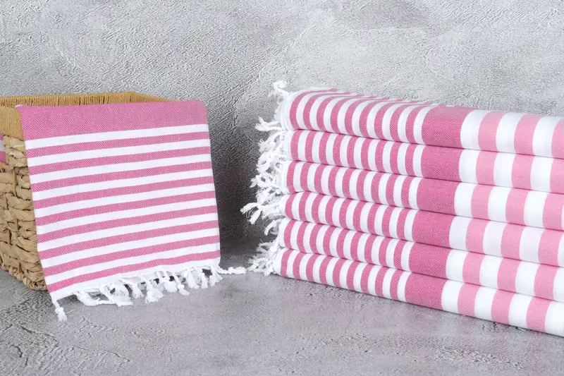 Fouta towel, Turkish Bath Towel USA, Monogrammed Beach Towel, Embroidery Towel, Gift For Bride, 68x36 Cotton Striped Towel, Best Friend Gift - 3