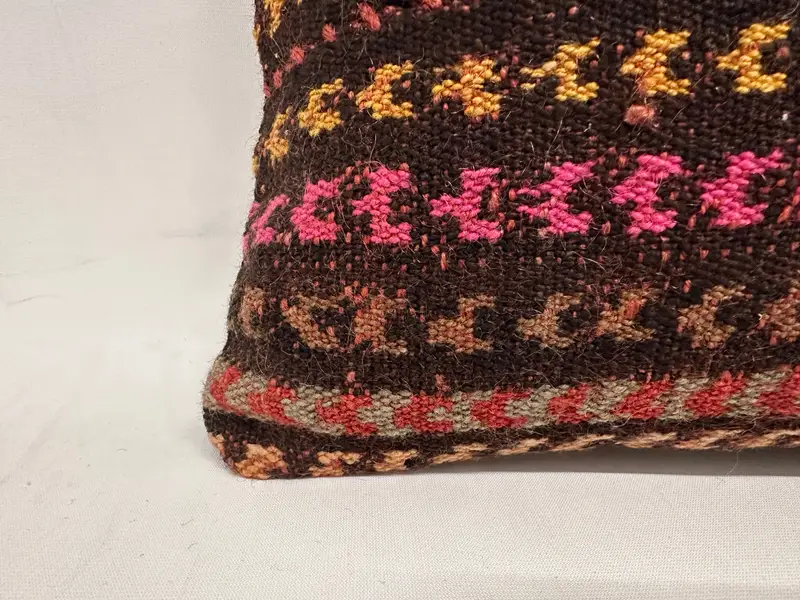 Interior Designer Pillow, 12x24 Brown Pillow Cover, Yoga Pillow, Boho Pillow Sham Cover, Cushion, Garden Pillow, Turkish Kilim Pillow - 2