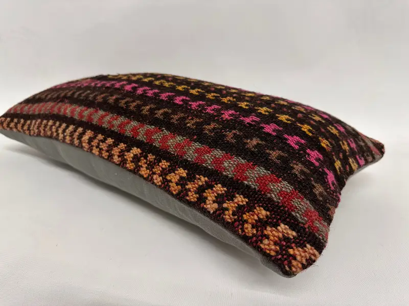 Interior Designer Pillow, 12x24 Brown Pillow Cover, Yoga Pillow, Boho Pillow Sham Cover, Cushion, Garden Pillow, Turkish Kilim Pillow - 6