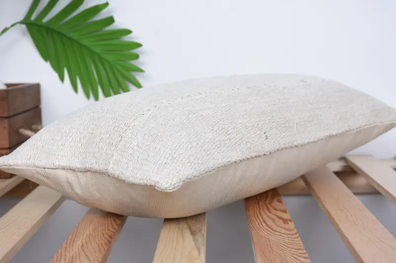 Ethnical Kilim Rug Pillow, Cushion Case, Decorative Bolster Pillow Cover, Handmade Kilim Cushion, 10x20 White Cushion, Turkish Pillow - 6