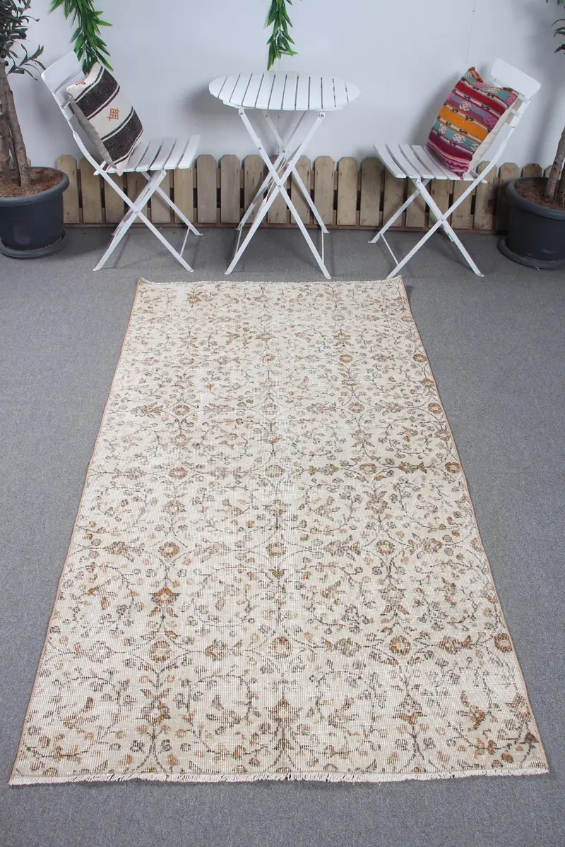 Alfombra Patchwork Beige y Naranja 1,1x1,8m Decoración Chic