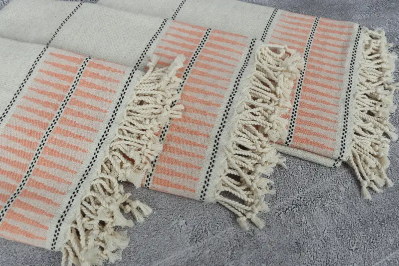 Toplu sipariş havlu, el yapımı Türk havlu, kumsuz havlu, 70x40 keten çizgili havlu, nedime hediye havlu, yaz hediyesi, bekarlığa veda parti lehine - 5