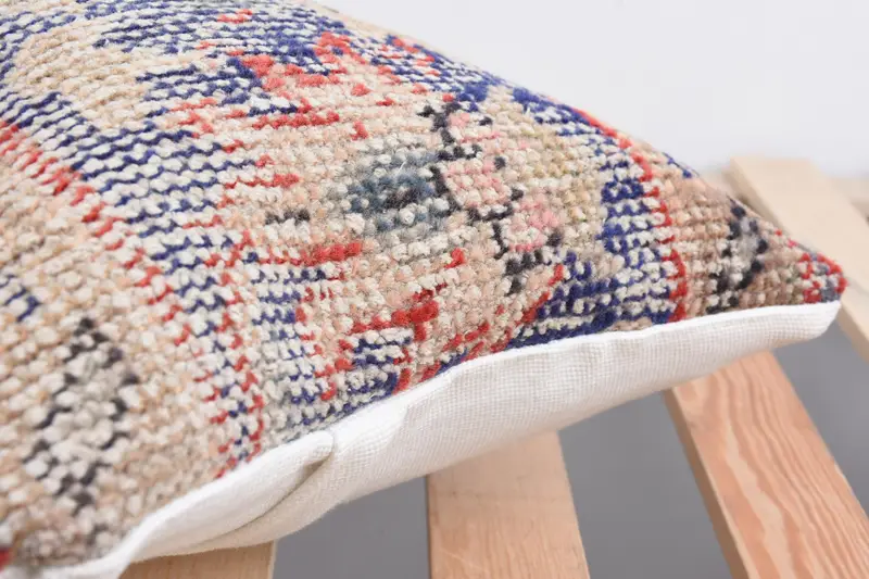 Pillow Cover, 12x24 Blue Pillow Case, Vintage Kilim Throw Pillow, Kilim Pillow Cover, Handmade Throw Cushion Cover, Pillow for Couch - 7