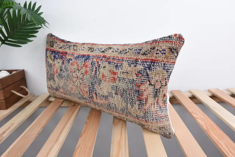 Pillow Cover, 12x24 Blue Pillow Case, Vintage Kilim Throw Pillow, Kilim Pillow Cover, Handmade Throw Cushion Cover, Pillow for Couch - 5