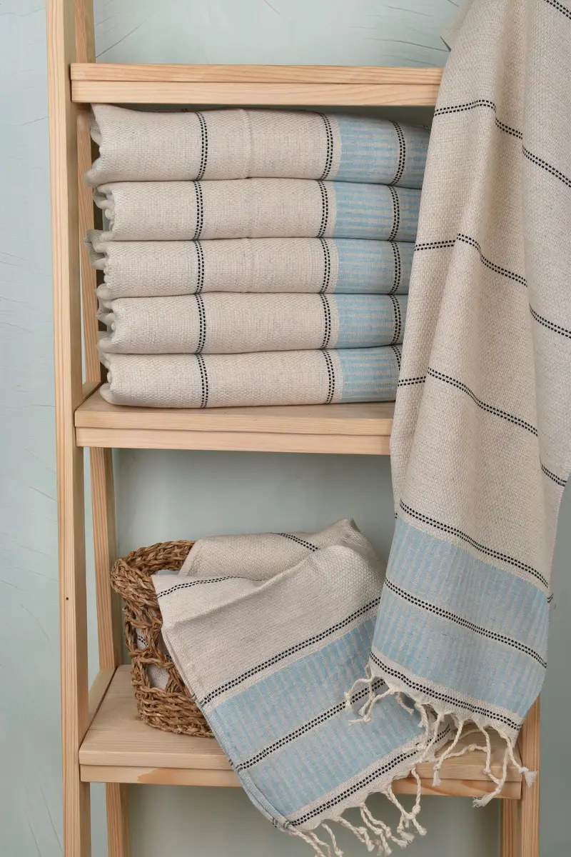 Spa Gift, Gift For Wedding Day, 40x20 Linen Striped Towel, Towel With Name, Summer Towel, Bathroom Towels, Turkish Tea Towel, Monogrammed Hand Towel - 3