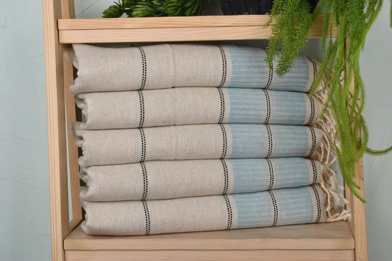 Spa Gift, Gift For Wedding Day, 40x20 Linen Striped Towel, Towel With Name, Summer Towel, Bathroom Towels, Turkish Tea Towel, Monogrammed Hand Towel - 1