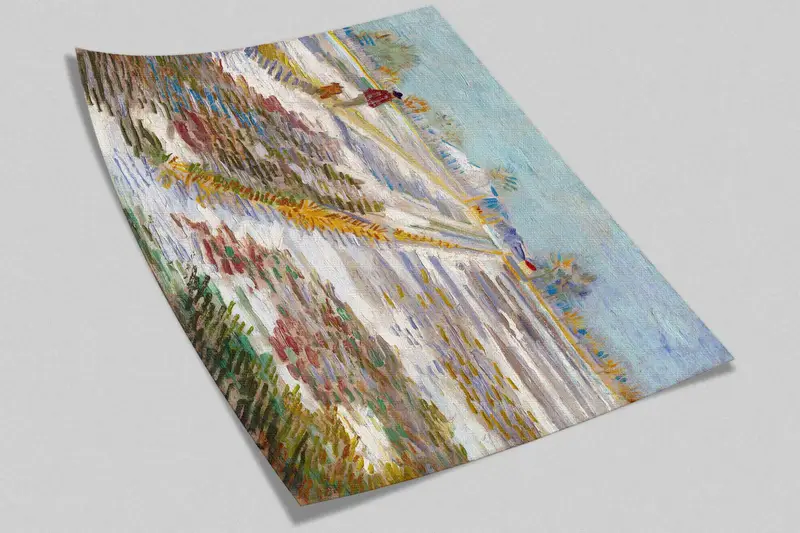 Landscape Wall Art, Van Gogh Landscape Wall Art, Reproduction Wall Paper, Do It Yourself, Landscape with Snow Wall Mural, 3D Wall Art, - 7
