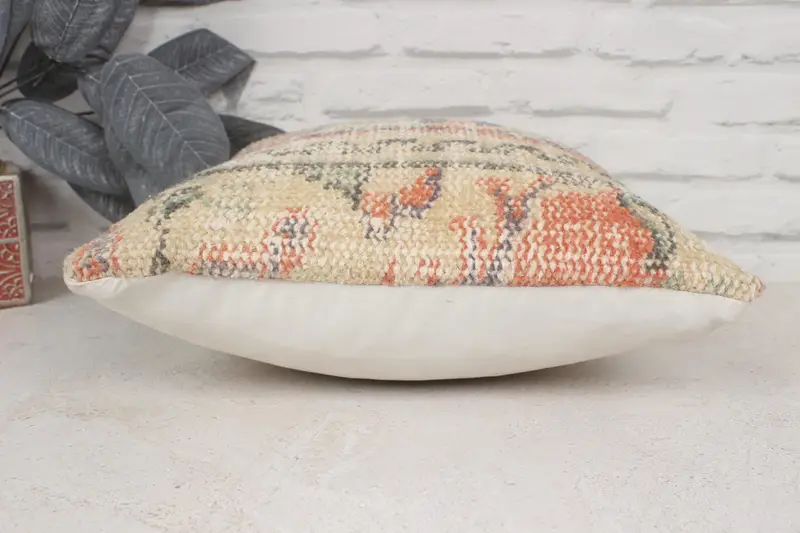 Boho Pillow Sham Cover, Southwestern Cushion Cover, Antique Pillows, 14x14 Blue Pillow Sham, Pillow Sham, Pillow for Sofa, Authentic Cushion Case - 5