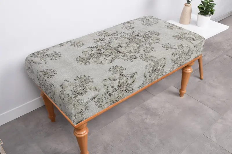 Modular Ottoman with Kilim-Inspired Pattern, Versatile Ottoman